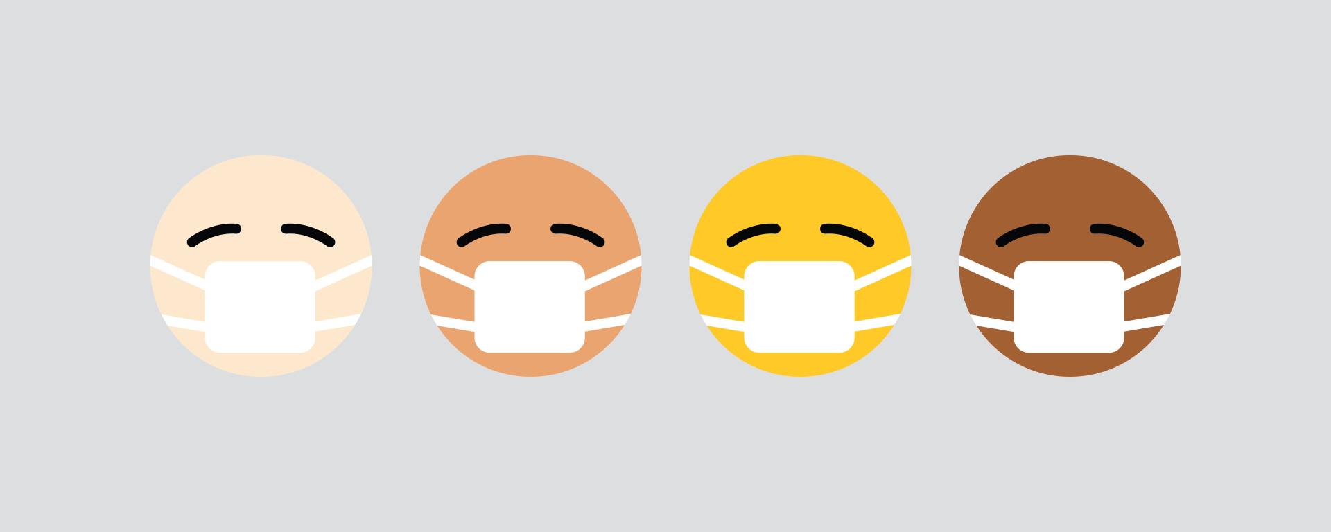 Emoji faces with masks